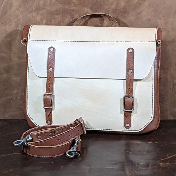 Montana Bison And Leather - Two Toned Messenger Large Messenger Bag Two Toned