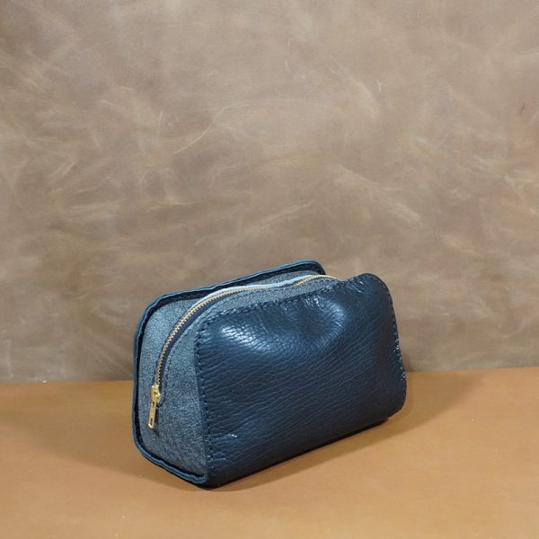 Montana Bison And Leather -_ Shaving Kit Bag