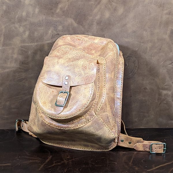 Montana Bison And Leather -_Backpack with front pocket