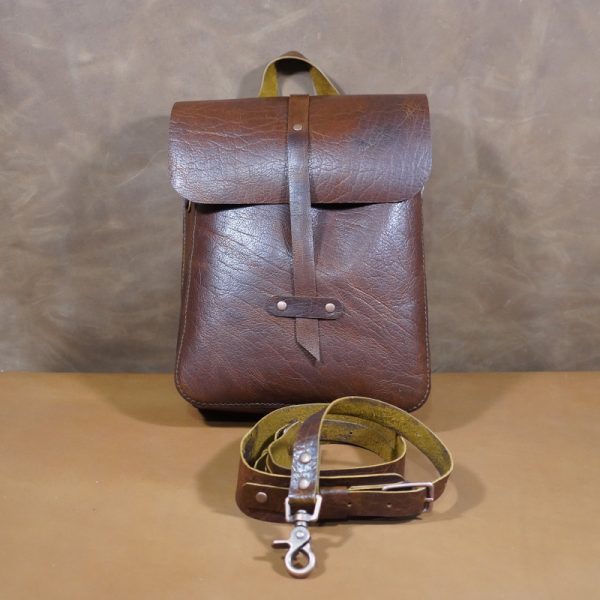 Montana Bison And Leather -_Chrome Tan Small Messenger Bag 2
